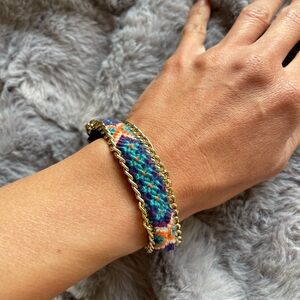 Multi-color Adjustable Bracelet Teal & Orange